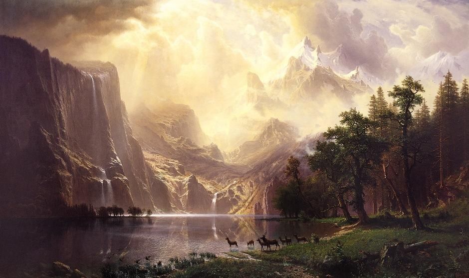 Albert Bierstadt Among the Sierra Nevada Mountains California